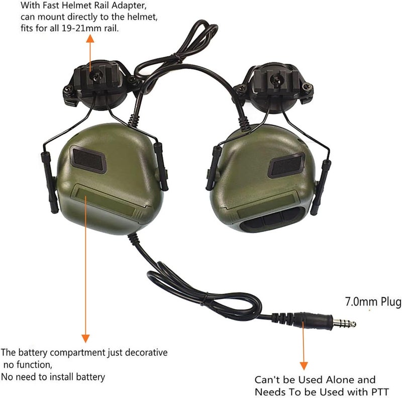 Hdlsina Airsoft Fast Helmet Set Tactical Paintball Helmet with Military Headset and Helmet Cover Memory Foam Protective Pad Adjustable Size for Adult and Teenager - Image 5